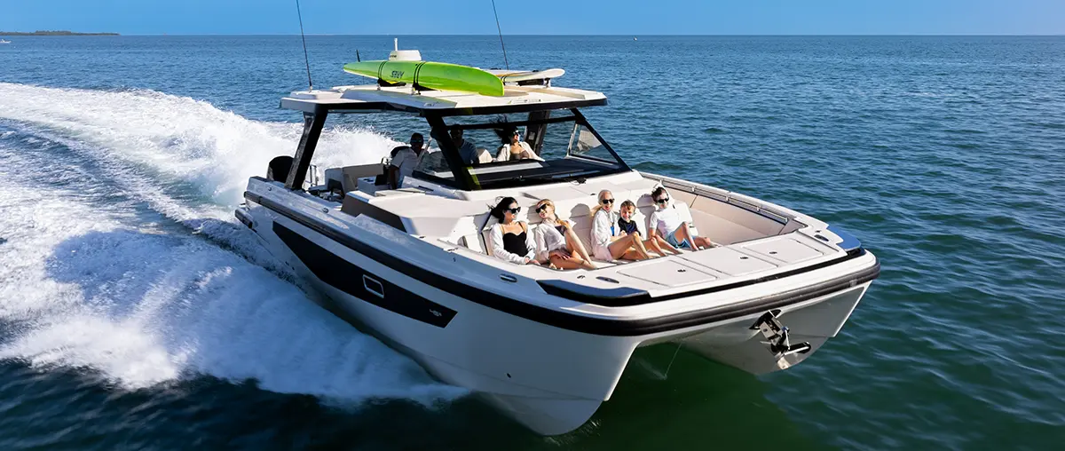 Aquila 45 Sport underway — official exterior