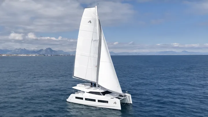 Official Aventura 45 model image from Aventura Catamarans.