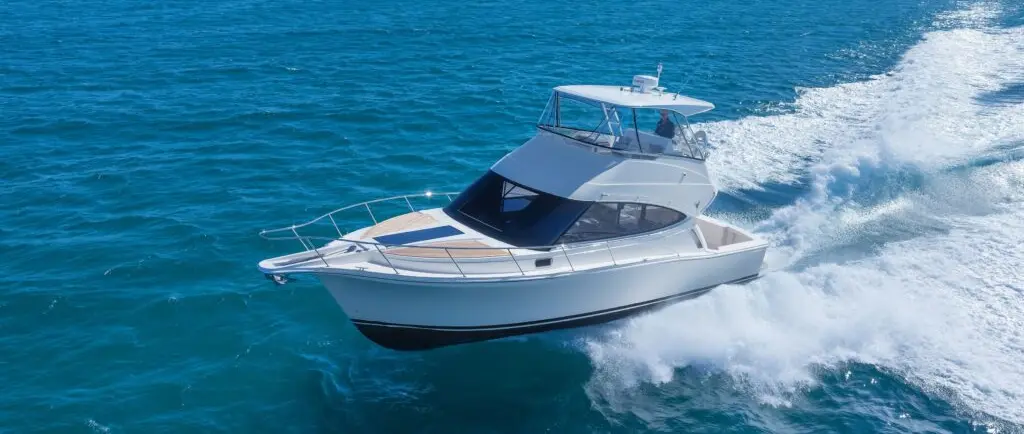Official Caribbean Boats 40F flybridge manufacturer photograph — Melbourne 2026