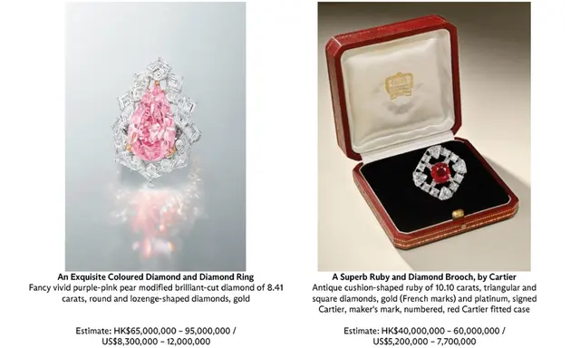 Christie’s Hong Kong Jewels Sale Pairs an 8.41-Carat Pink Diamond With a Cartier Ruby