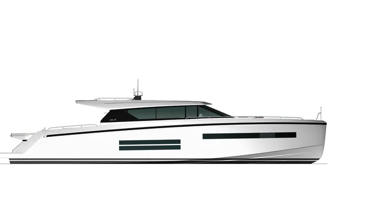 Official Delta 72 Coupé model image from Delta Powerboats.