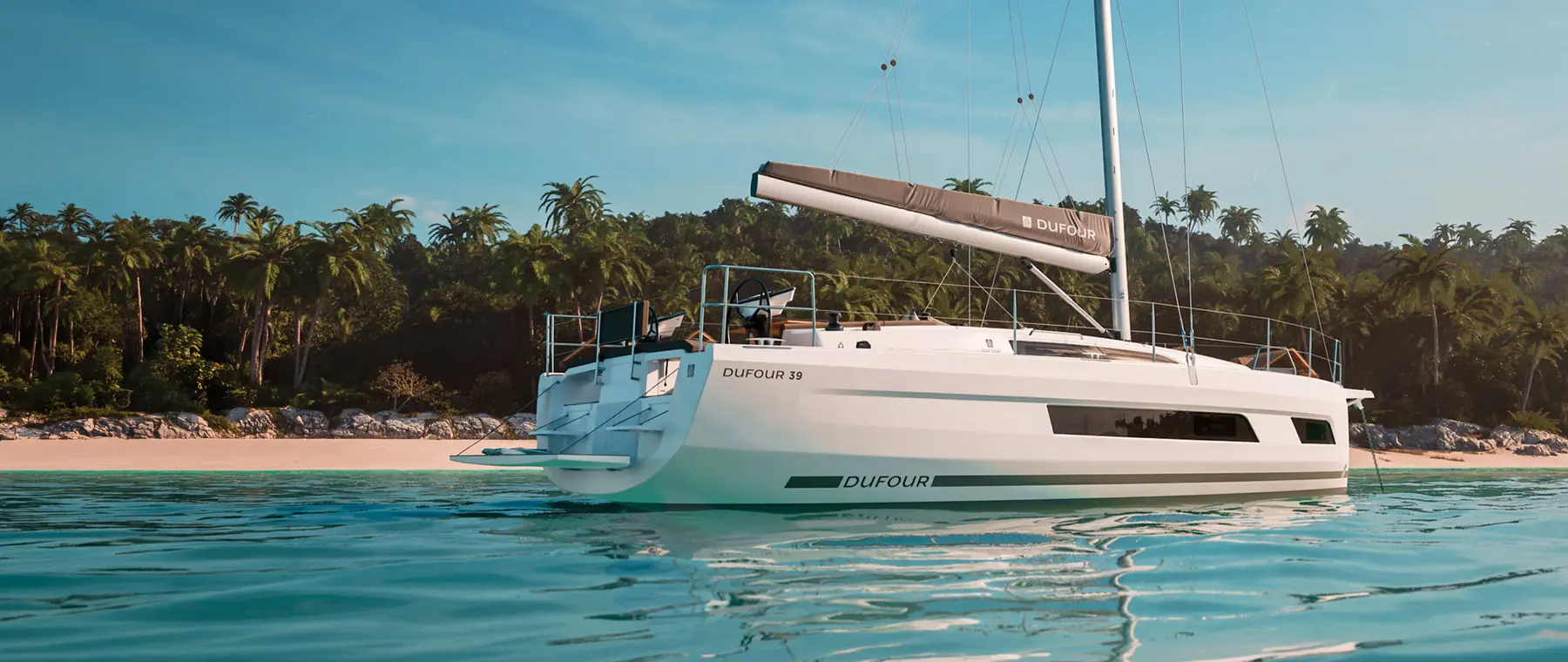 Official Dufour 39 model image from Dufour Yachts.