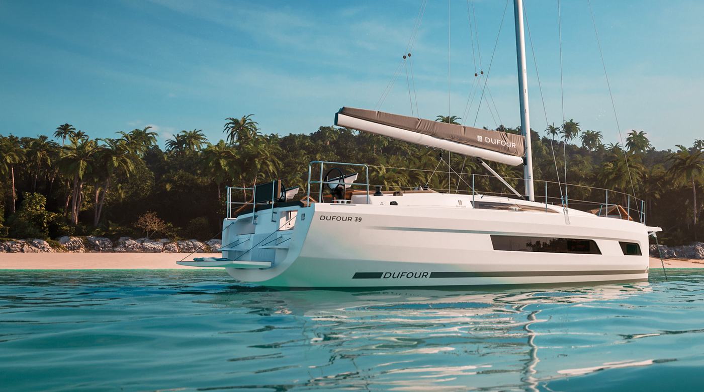 Official Dufour 39 model image from Dufour Yachts.