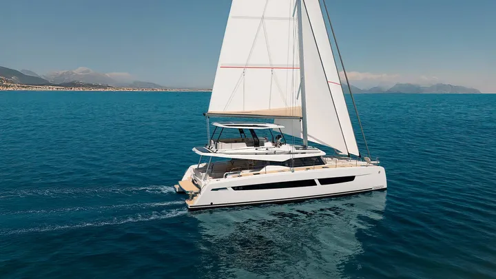 Official Fountaine Pajot FP55 model image from Fountaine Pajot.