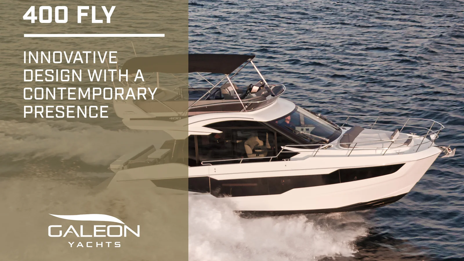 Official Galeon 400 FLY model image from Galeon Yachts.