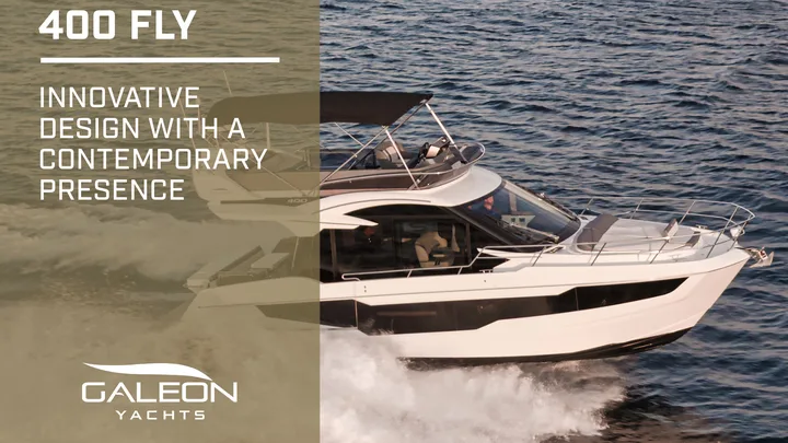 Official Galeon 400 FLY model image from Galeon Yachts.