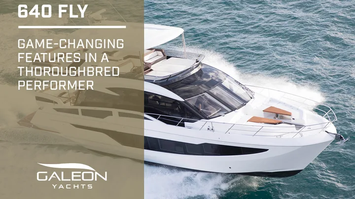 Official Galeon 640 FLY model image from Galeon Yachts.
