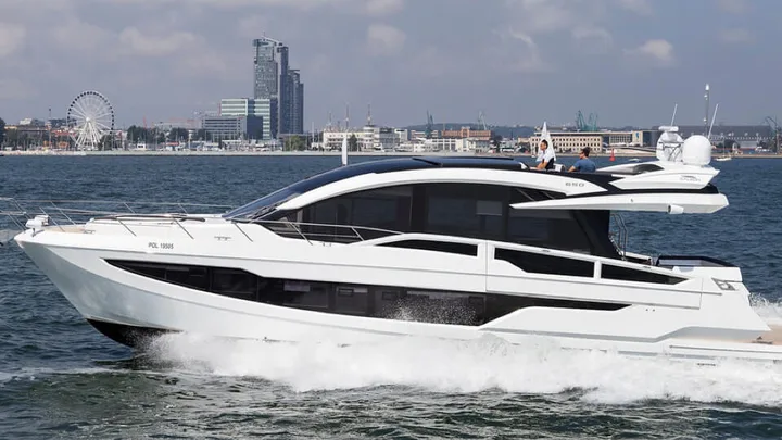 Official Galeon 650 SKY model image from Galeon Yachts.