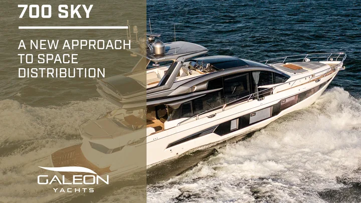 Official Galeon 700 SKY model image from Galeon Yachts.