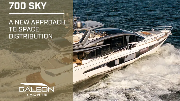 Official Galeon 700 SKY model image from Galeon Yachts.