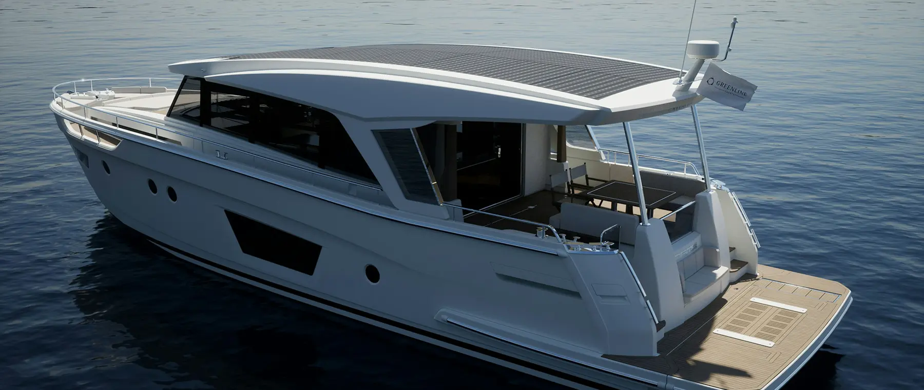 Official Greenline 58 Coupe model image from Greenline Yachts.