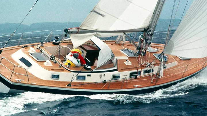 Official Hallberg-Rassy 45 model image from Hallberg-Rassy.