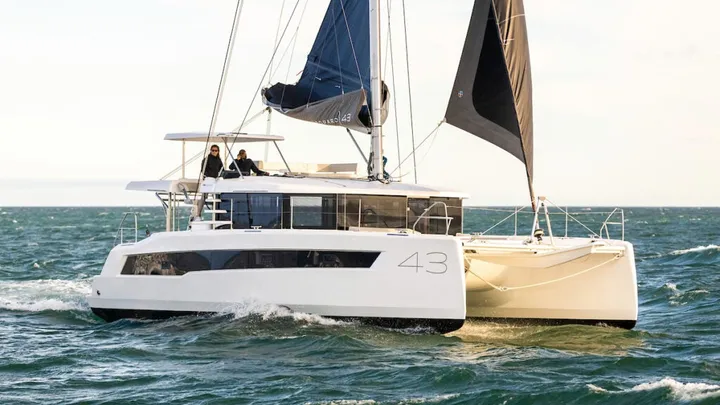 Official Leopard 43 model image from Leopard Catamarans.