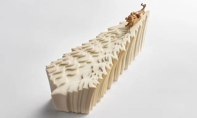 Four Seasons George V Turns Poire Belle-Hélène Into a Sculptural Yule Log