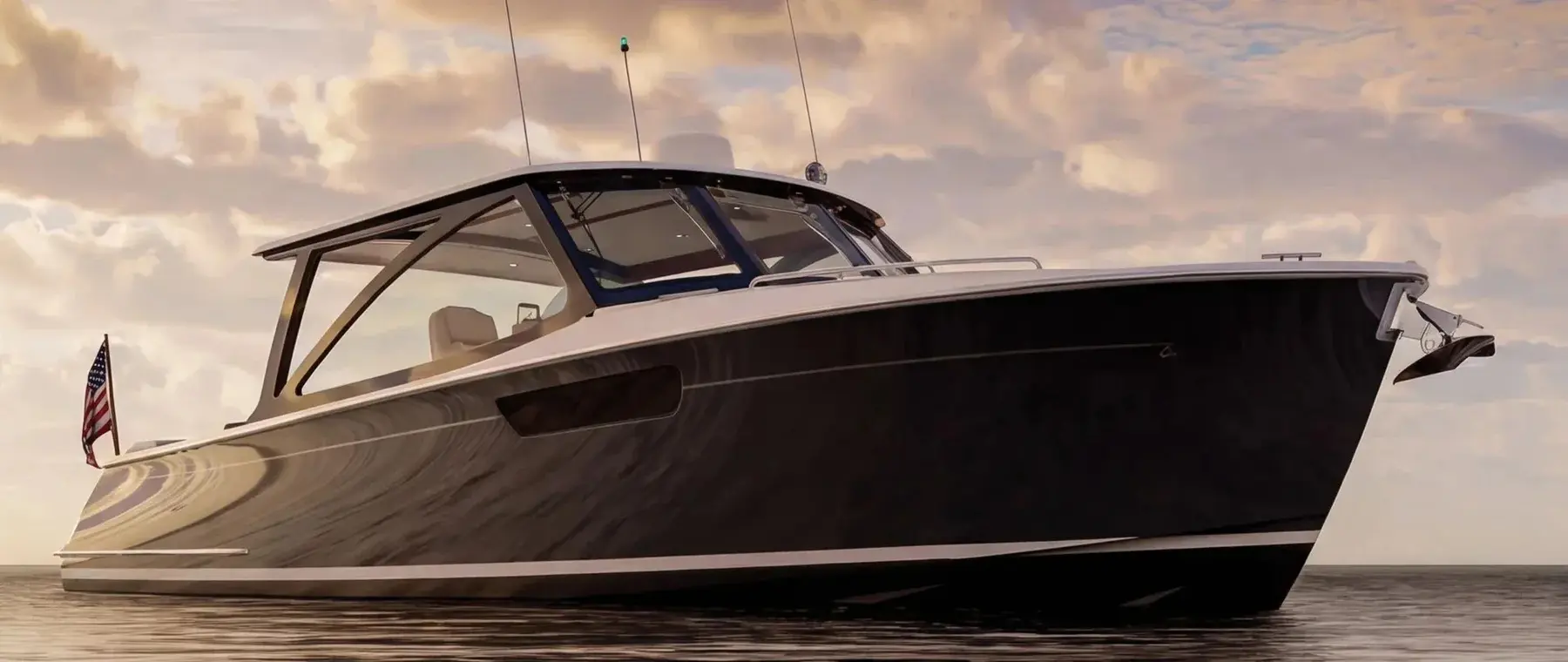 Official image supplied by MJM Yachts official manufacturer rendering of the new 38V.