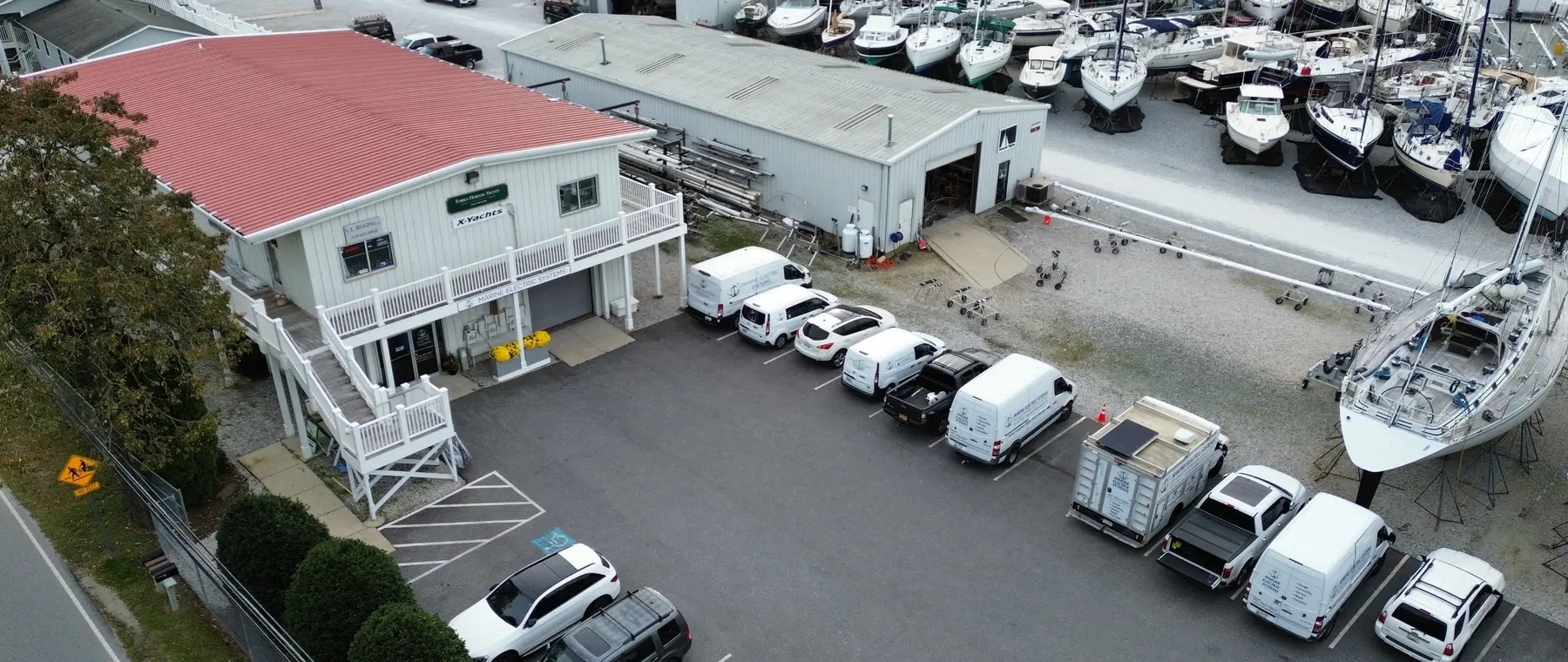 Official image supplied by Marine Electric Systems official photograph of the new parts-store location at Bert Jabin's Yacht Yard.
