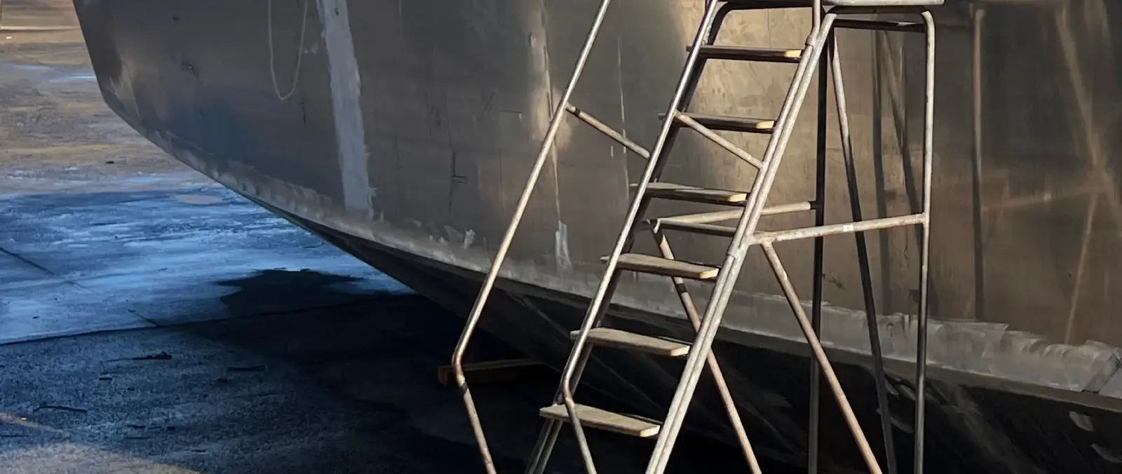 Official image supplied by Rutgerson Marin official image of the Odd Life Crafting aluminium exploration sailboat under construction.