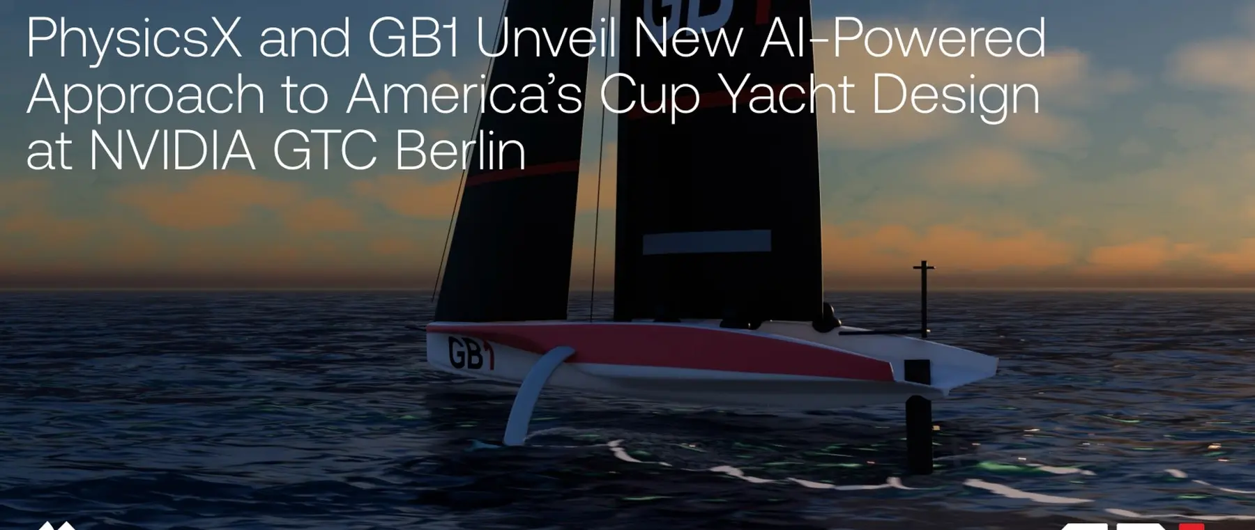 Official image supplied by GB1 British America's Cup Team / PhysicsX — official America's Cup AI-design programme image.