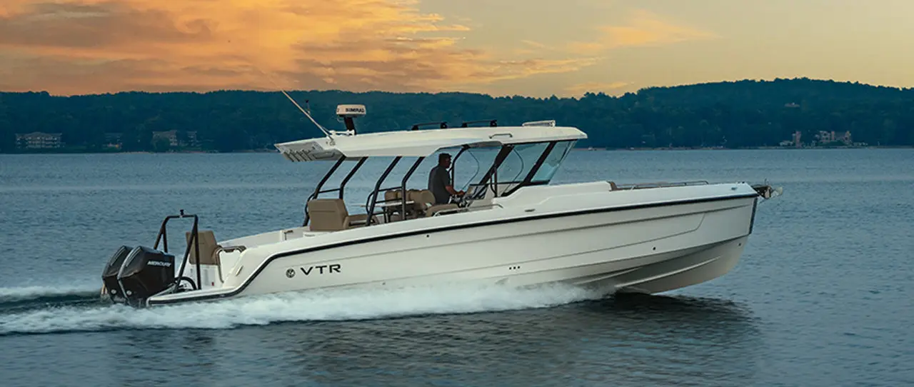 Official image supplied by Cruisers Yachts — official photograph of the 38 VTR model presented to European customers.