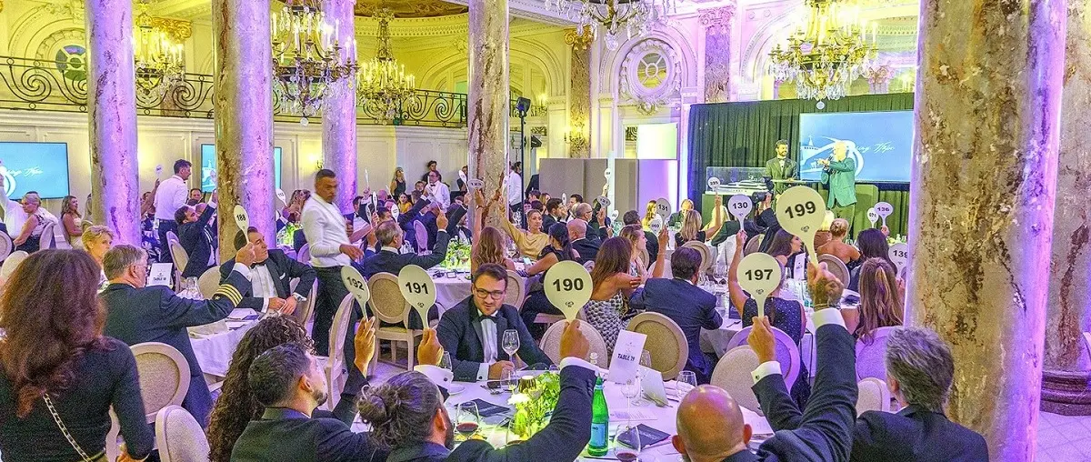 Official image supplied by Mercy Ships Yachting Day official photograph released in coverage of its 2026 Cannes gala and marina outreach.