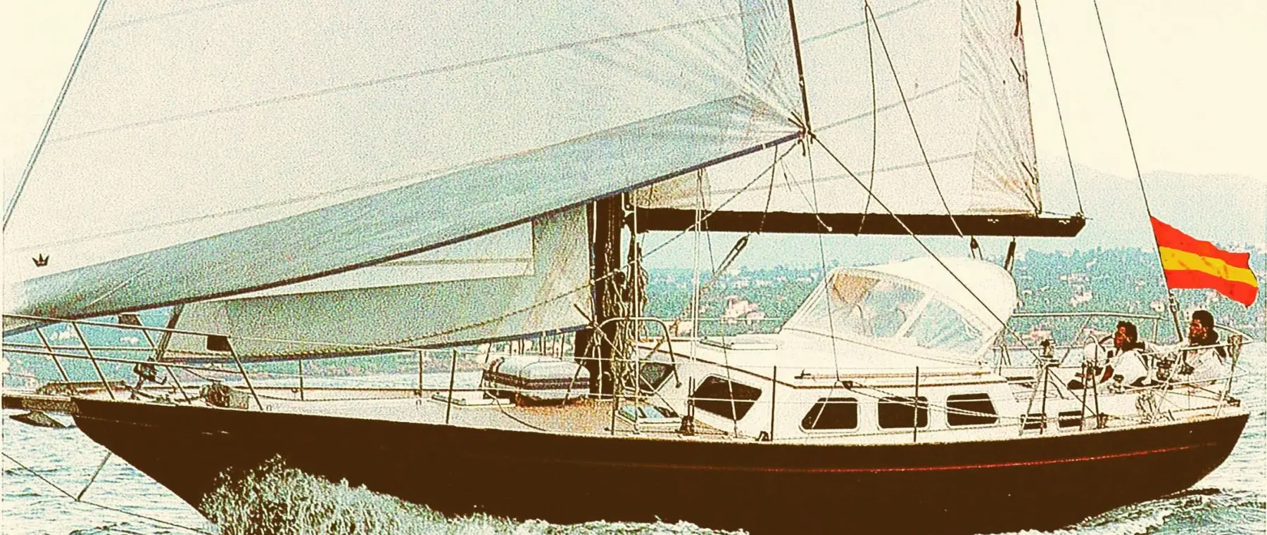 Official image supplied by Belliure official historic photograph of the Belliure 40 sailing yacht, used as an archival model illustration.