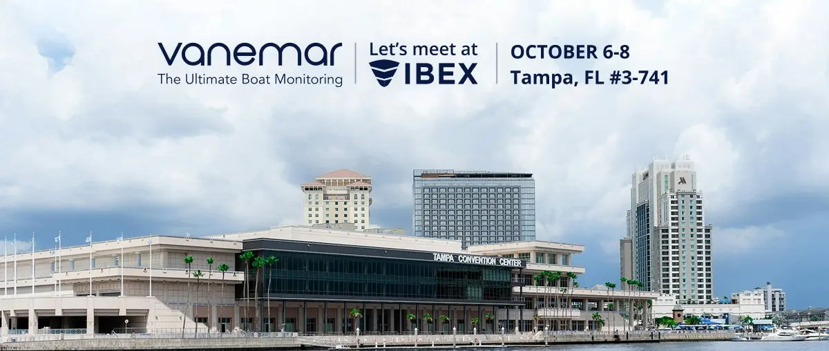 Official image supplied by Vanemar official IBEX 2026 smart boat monitoring press artwork.