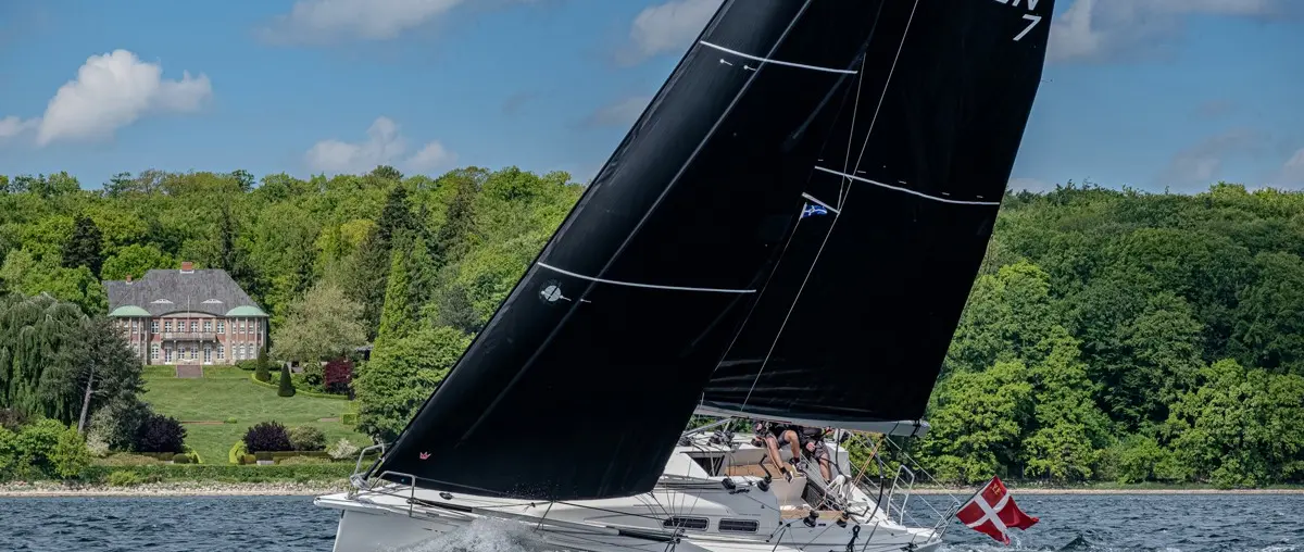 Official image supplied by Elvstrøm Sails official photograph of performance sails.