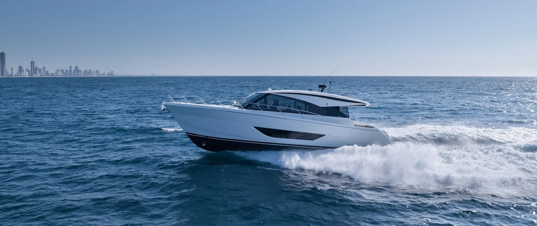 Official image supplied by Maritimo official manufacturer image of the S50 Sedan Motor Yacht.