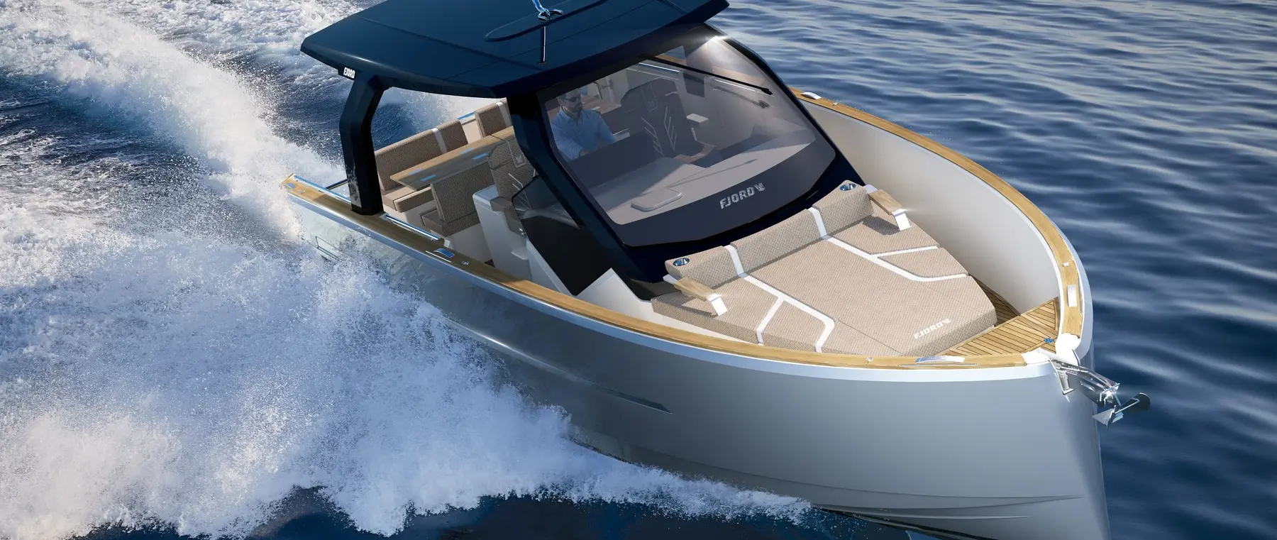 Official image supplied by FJORD official real photograph of the 39 XL from the builder's model gallery.