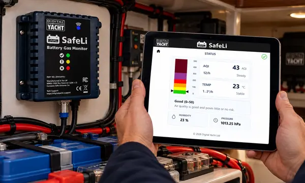 Digital Yacht SafeLi Adds Gas and Heat Monitoring for Lithium Batteries