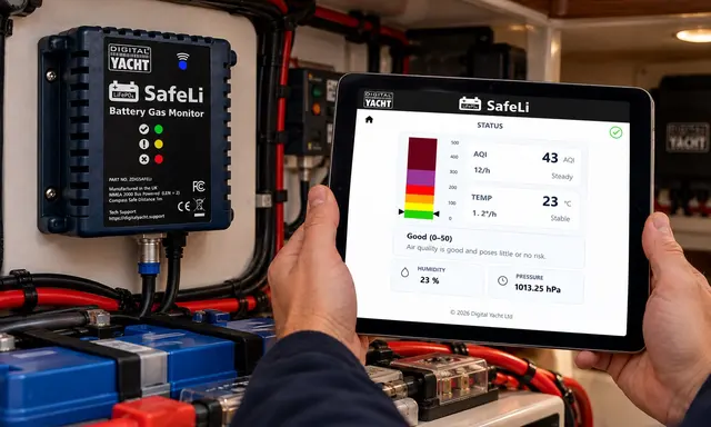 Digital Yacht SafeLi Adds Gas and Heat Monitoring for Lithium Batteries