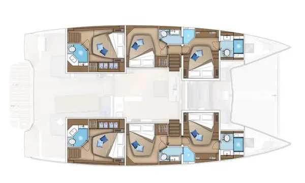 Lagoon 55 Millenium Offers Six Equivalent Cabins in an 18.38m Catamaran