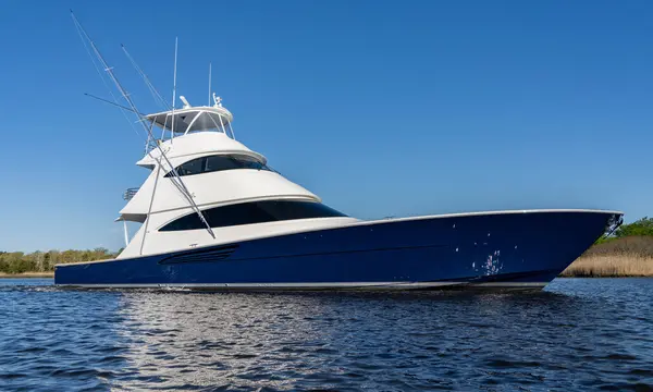 Viking 74 Sky Bridge Adds an Open Helm Above Enclosed Comfort