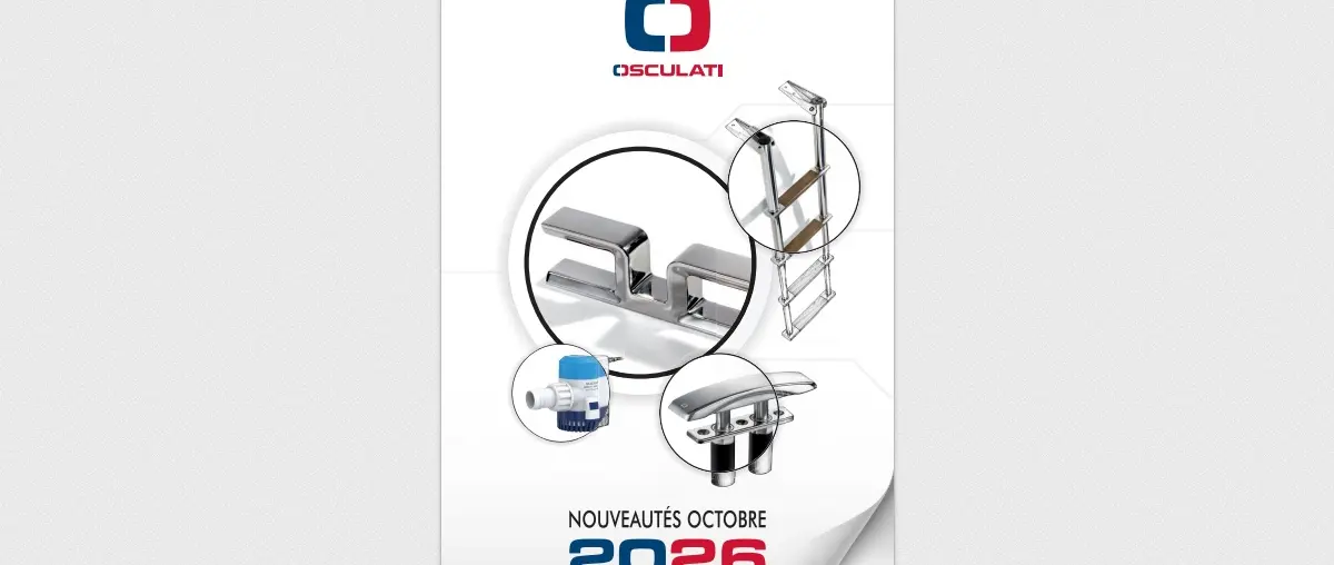 Official Osculati new-products catalogue artwork for the 2026 yacht hardware collection.