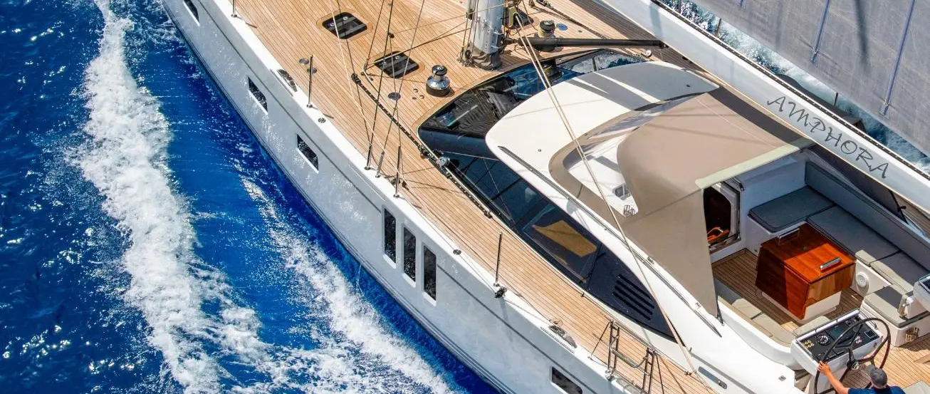 Official Oyster 675 model image from Oyster Yachts.