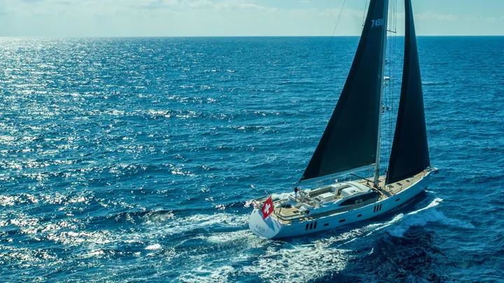 Official Oyster 745 model image from Oyster Yachts.
