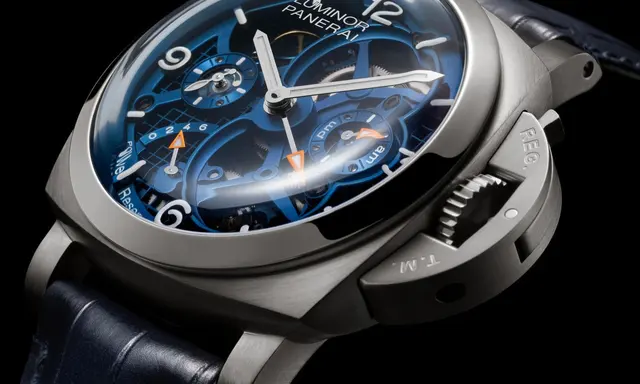 Panerai Opens the Luminor Tourbillon PAM01784 Around a Blue Titanium Movement