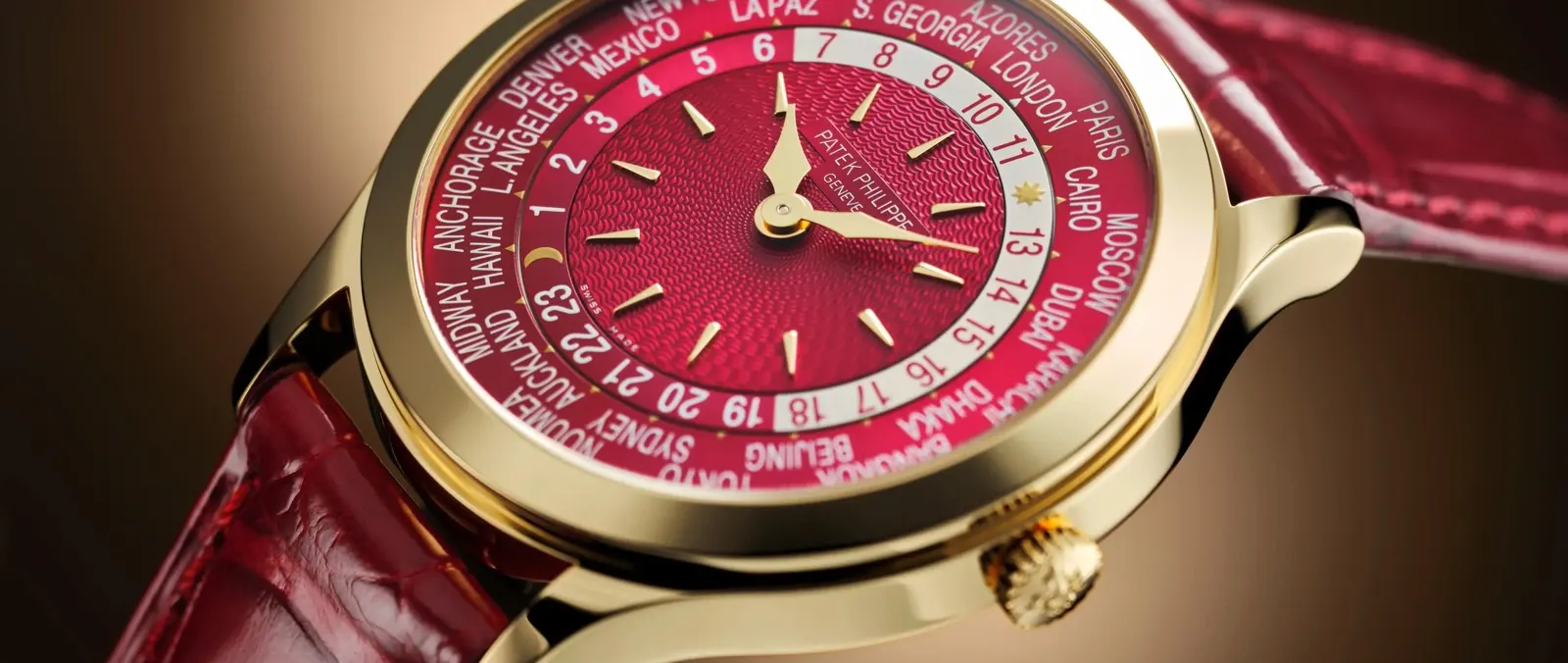 Patek Philippe World Time 7129J Brings Carmine Red to Travel