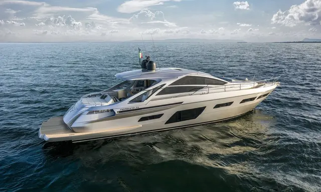 Pershing 7X Keeps Carbon Construction and 50-Knot Surface-Drive Performance in Current Range