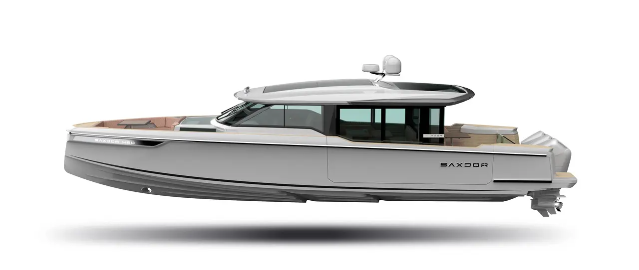 Official Saxdor 460 GTC model image from Saxdor Yachts.