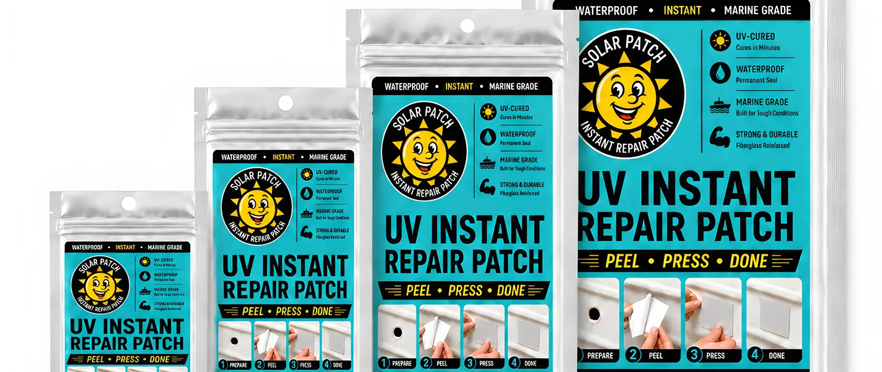 Official Solar Patch USA UV repair sheet product photograph