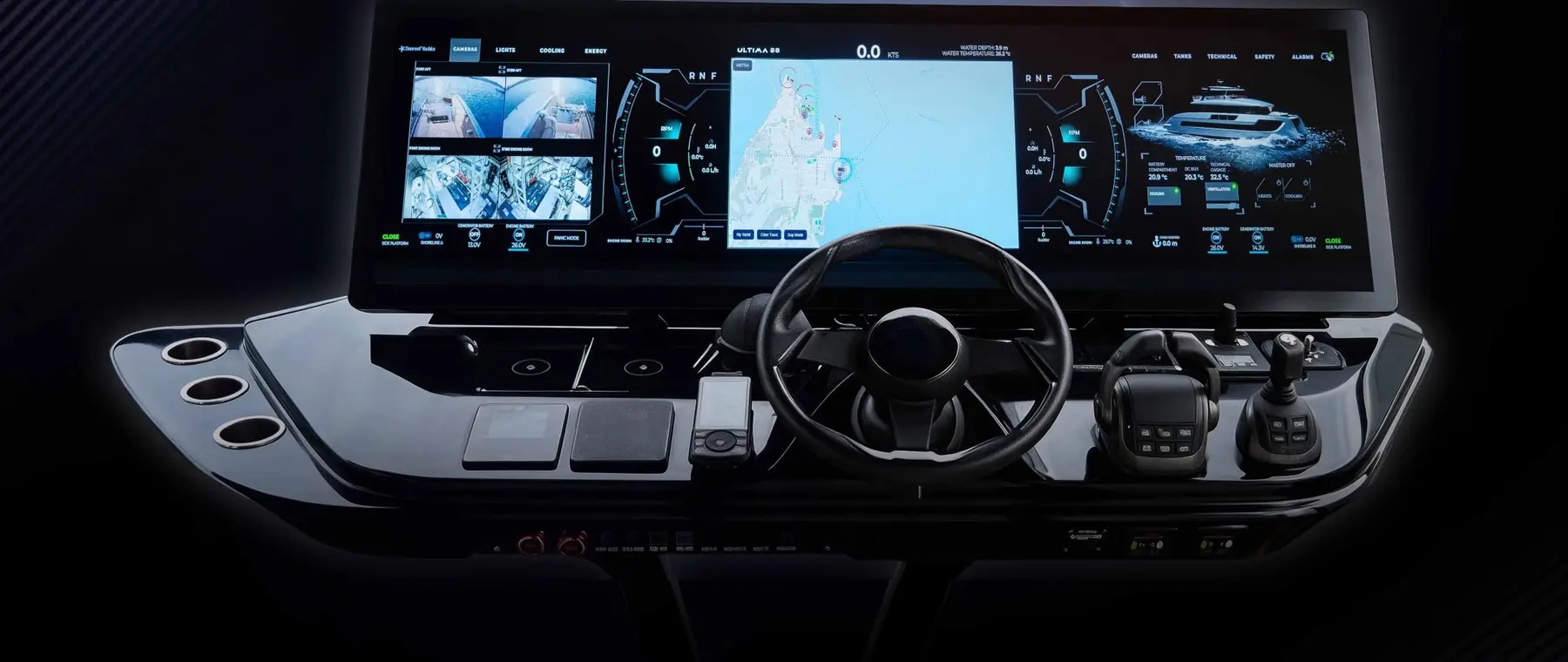 Official Sunreef Yachts image for the WETRA intelligent yacht-management platform.