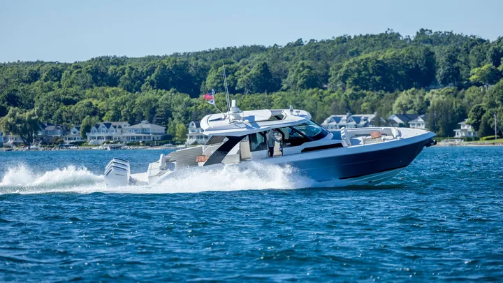 Official Tiara 46 LS model image from Tiara Yachts.