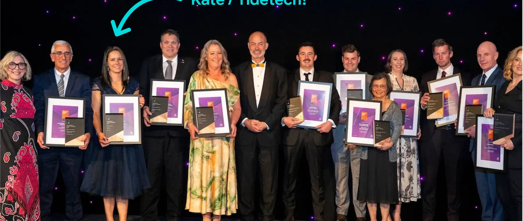Official image: Tidetech, official photograph of award acceptance at the Tasmanian Export Awards.
