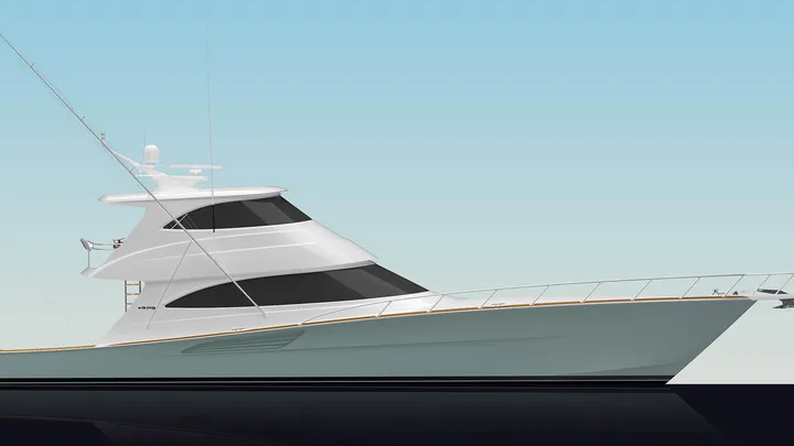 Official Viking 74 EB model image from Viking Yachts.